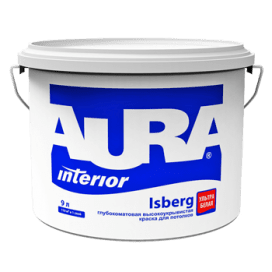 картинка AURA краска для потолков глубокоматовая высокоукрывистая ISBERG 2,7л от магазина Элемент