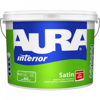 картинка AURA краска для обоев под окраску SATIN 4.5 л от магазина Элемент