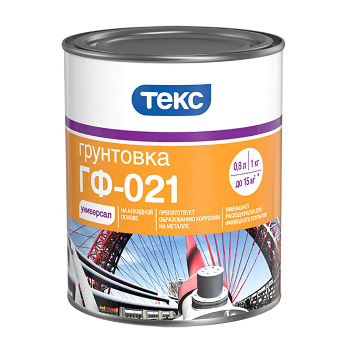 картинка ТЕКС Грунтовка ГФ-021 УНИВЕРСАЛ (красно-коричневая) 1 кг (14шт/кор) от магазина Элемент