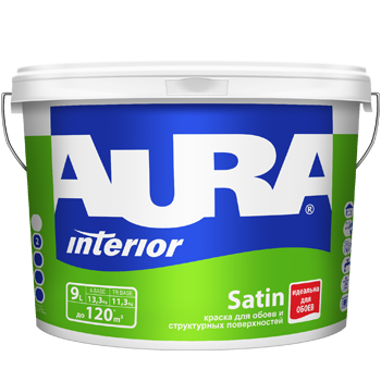 картинка AURA краска для обоев под окраску SATIN 9.0 л от магазина Элемент