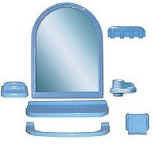 Набор д/ванной комнаты с зеркалом Елена МХ голубой