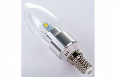 Лампа светодиодная NY F35 3W/4200/E14 220V (свеча на ветру прозрачная)