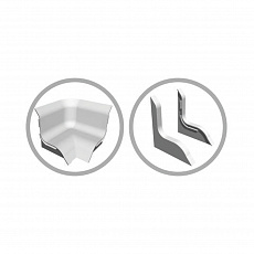 Фурнитура для бордюра для ванны на плитку (заглушки правая+левая, угол внутренний)