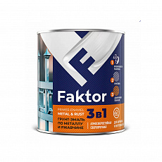 FAKTOR Грунт-эмаль на ржавчину 3 в 1 черная 0,8кг (14шт/уп)