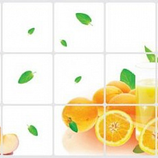 Наклейка декоративная для кухни 45*75см, Апельсины