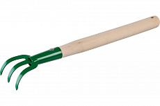 Рыхлитель Росток 3-х зубый с деревянной ручкой 75*75*430 мм 39616
