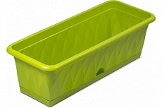Ящик балконный "Сиена" с поддоном зелёный 58 см/пластик C173-03-ЗЕЛ
